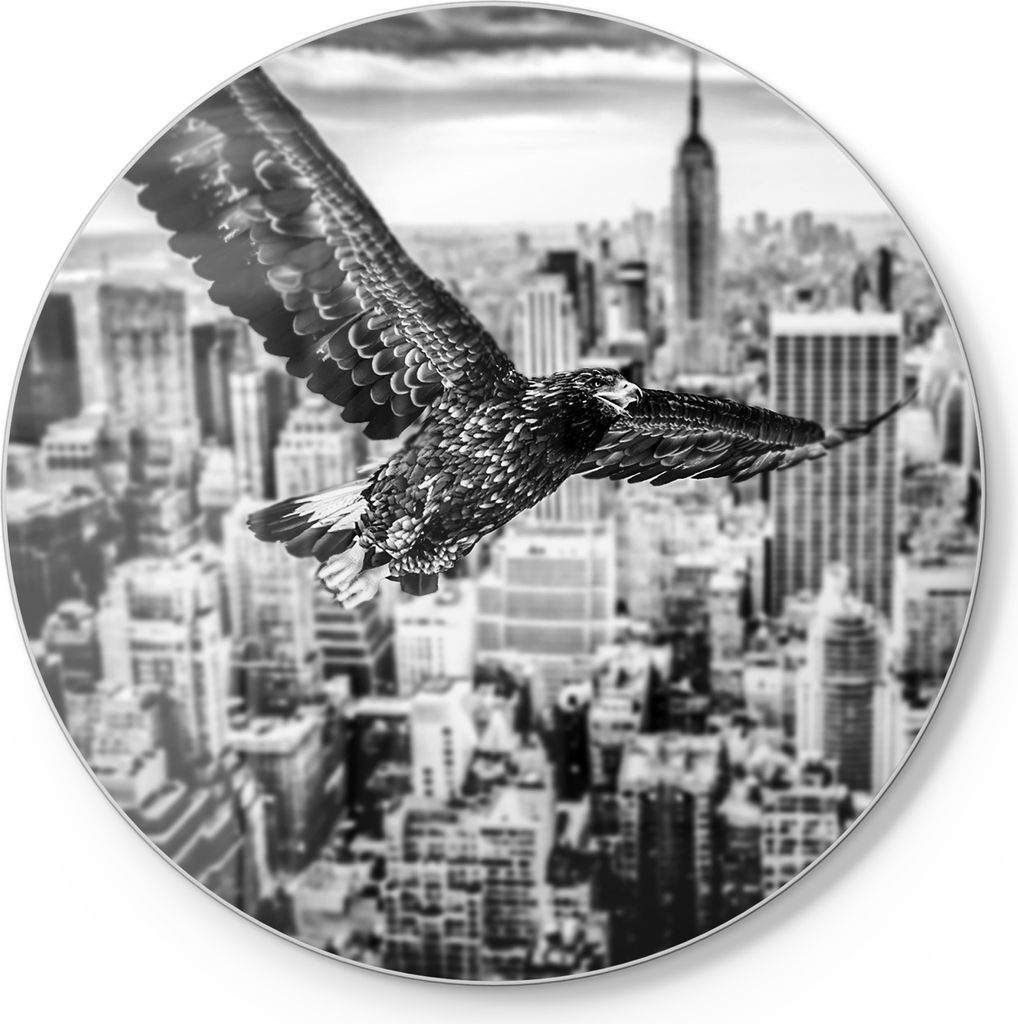 DEQORI Schneidebrett Glas Ø 30 cm 'Über den Dächern' Schneideplatte Servierplatte groß