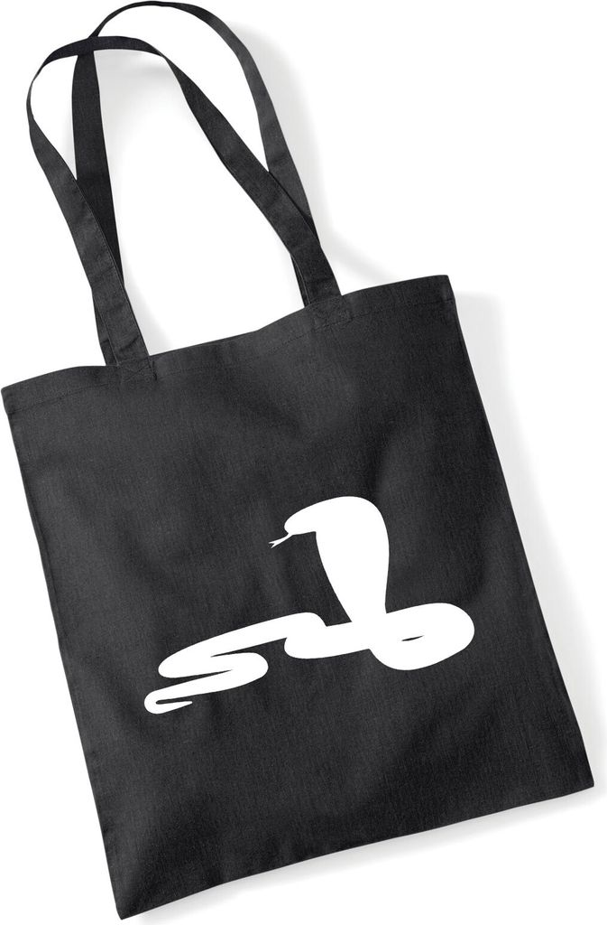 Huuraa Jutebeutel Schlange Kobra Silhouette 10 Liter Black Baumwolle Tasche Geschenkidee