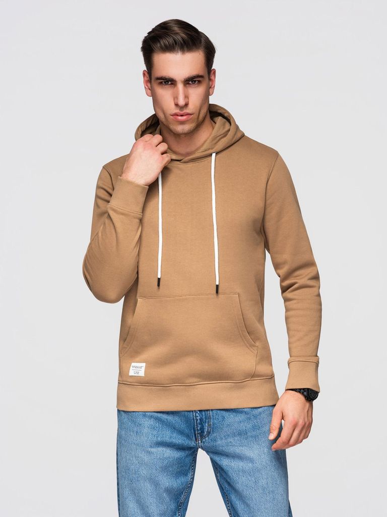 OMBRE Herren Hoodie Kapuze Baumwolle Basic OM-SSBN-0270 coffee M