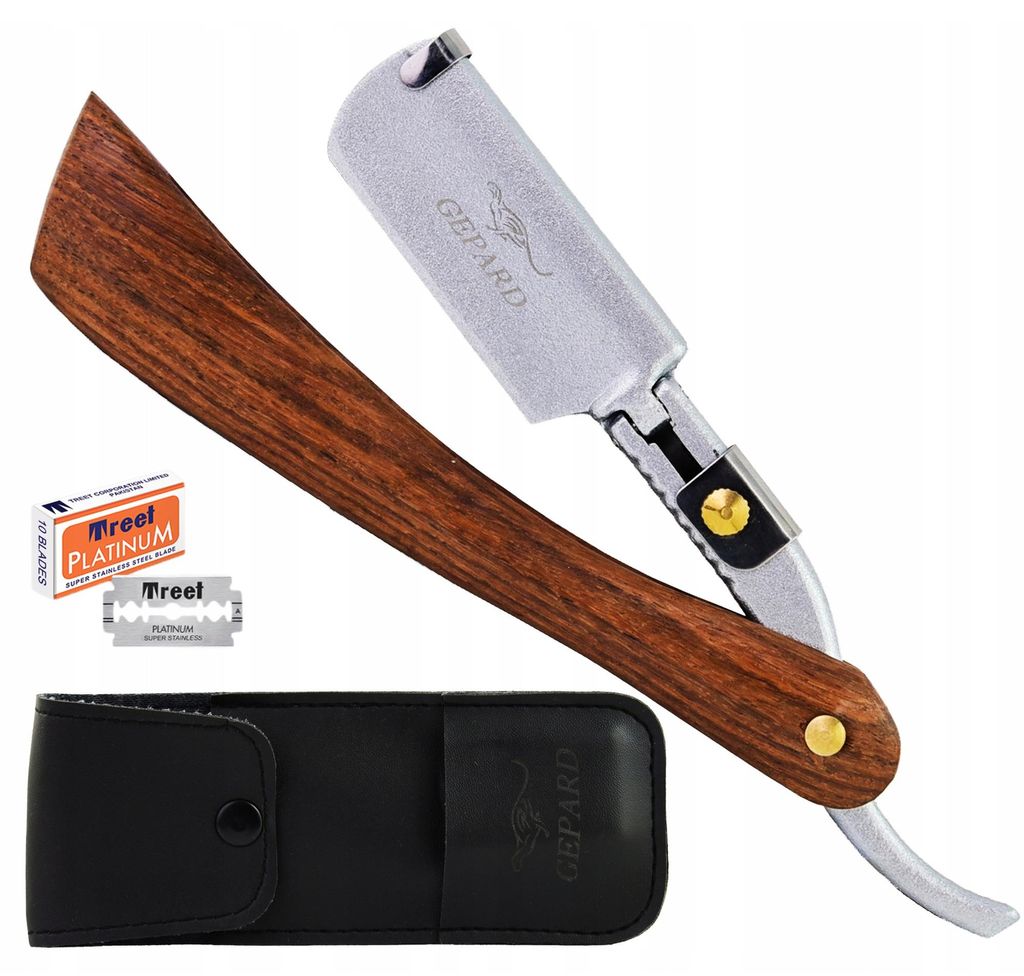 Professionele shavette WOODI bruin - Barbiers scheermes Productafbeelding 