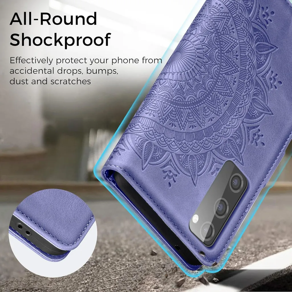 Custodia Portafoglio Samsung S20 FE Viola Pelle - Cover con Supporto - 6