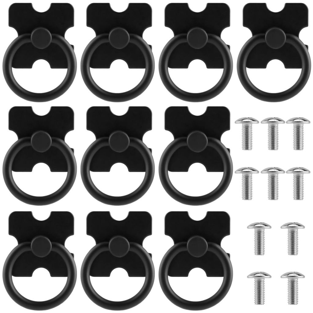 Set mit 10 Vintage-Schubladengriffen in Schwarz und Produktbild 