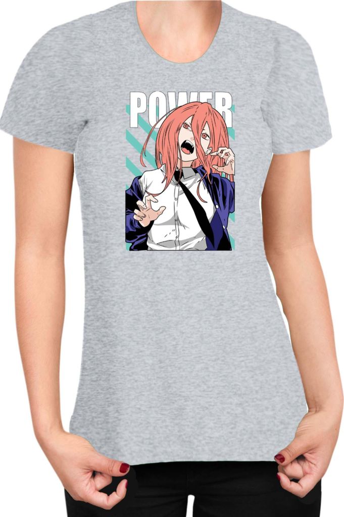 Damen T-Shirt Manga Japan Anime Comics Animation Chainsaw Anime manga Man 14, Lady 2XL / Grau