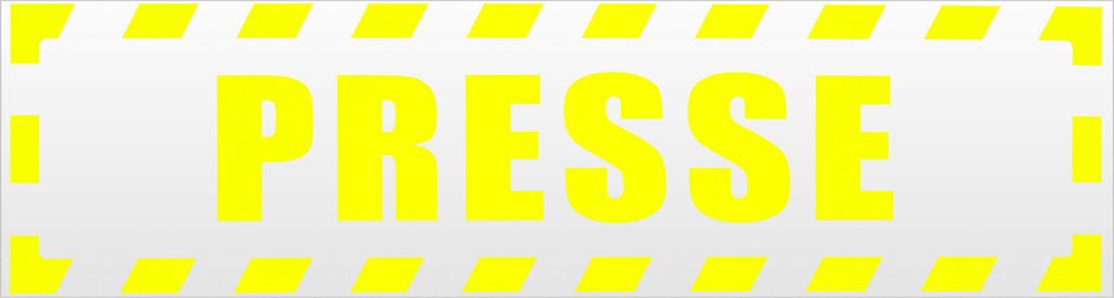 Kiwistar Presse gestreift Magnetschild Schild magnetisch - 60cm Neongelb - Magnetfolie für Auto PKW Kfz