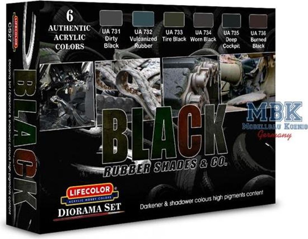LIFECOLOR LC-CS27 Black rubber shades & Co set