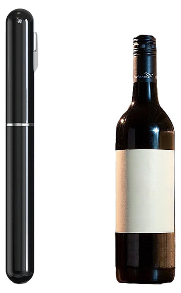 2-in-1-Druckluft-Weinöffner, Flaschenöffner mit leicht zu öffnender Luftpumpe, schwarz