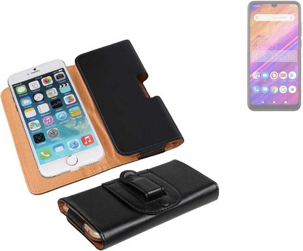 K-S-Trade Schützhülle Handyhülle kompatibel mit BLU J6S Holster Gürtel Tasche Schutzhülle Handy-Tasche Smartphone Case Seitentasche schwarz 1x