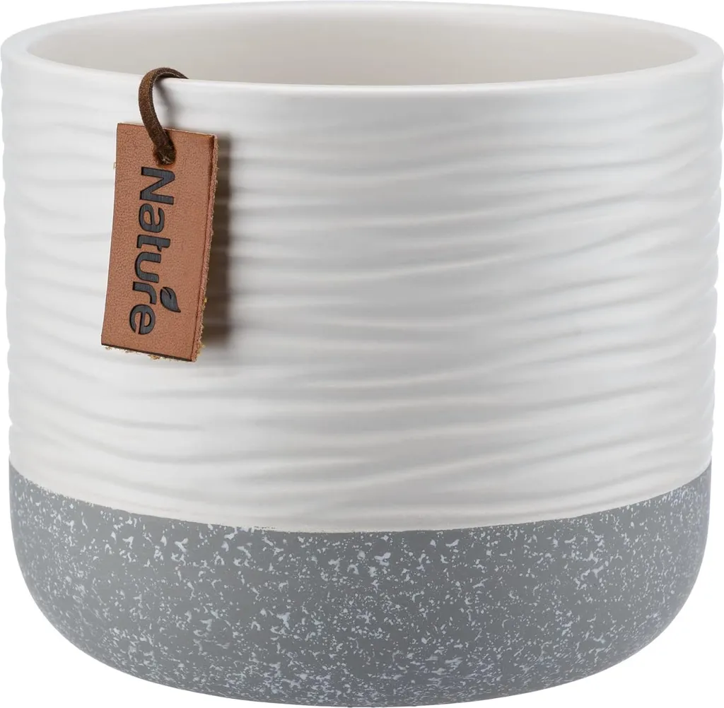 Housse de pot de fleurs en céramique bicolore 14 cm - Design Moderne