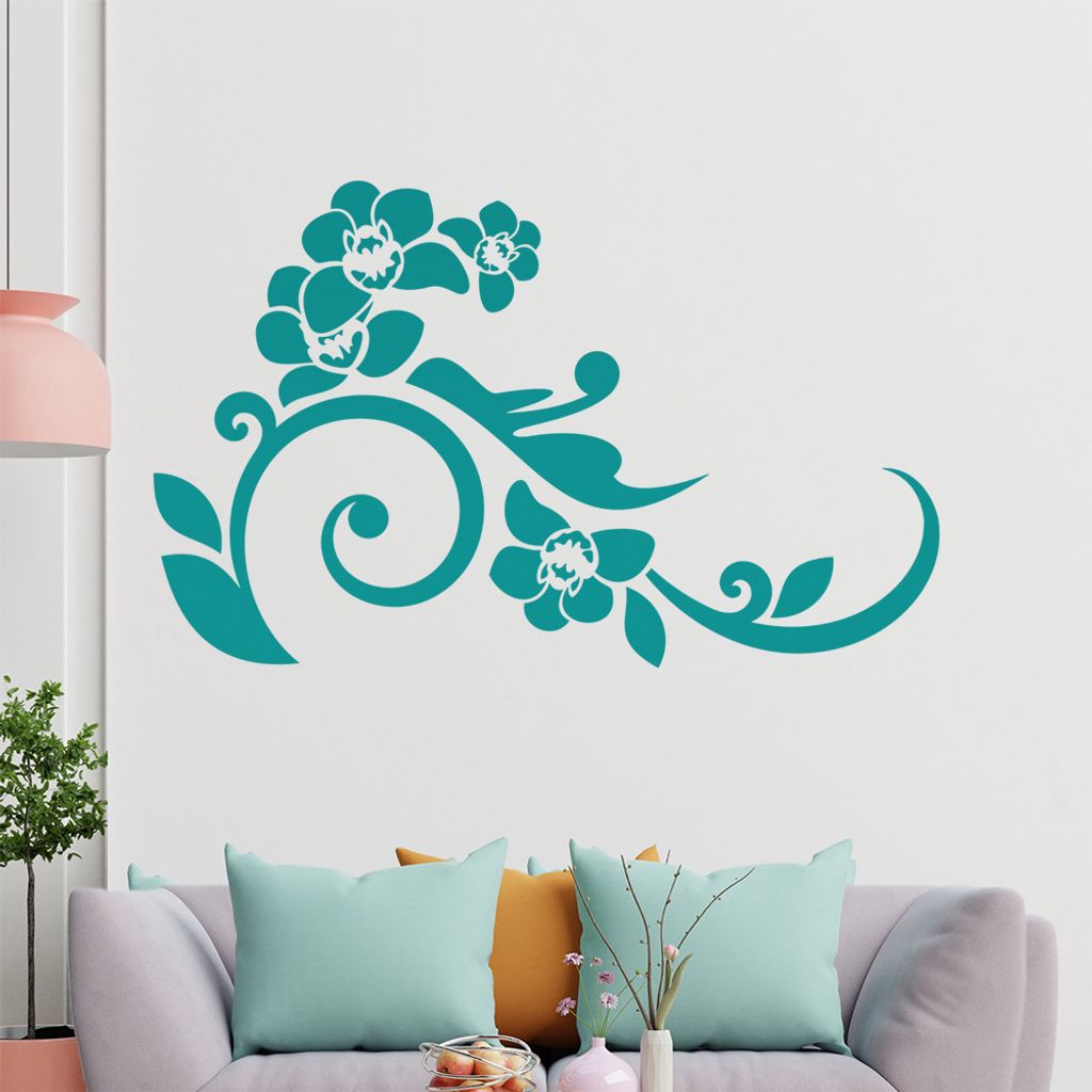 Orchidee - Linien Wandtattoo in 6 Größen - Wandaufkleber Wall Sticker - Dekoration, Küche, Wohnzimmer, Schlafzimmer, Badezimmer
