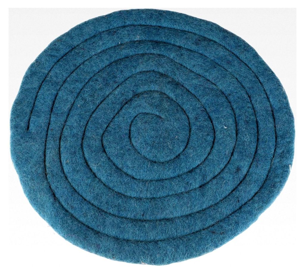 Filzstuhlauflage, Sitzkissen, Gesteppte Filzkissen - Türkisblau, 1x35x35 cm