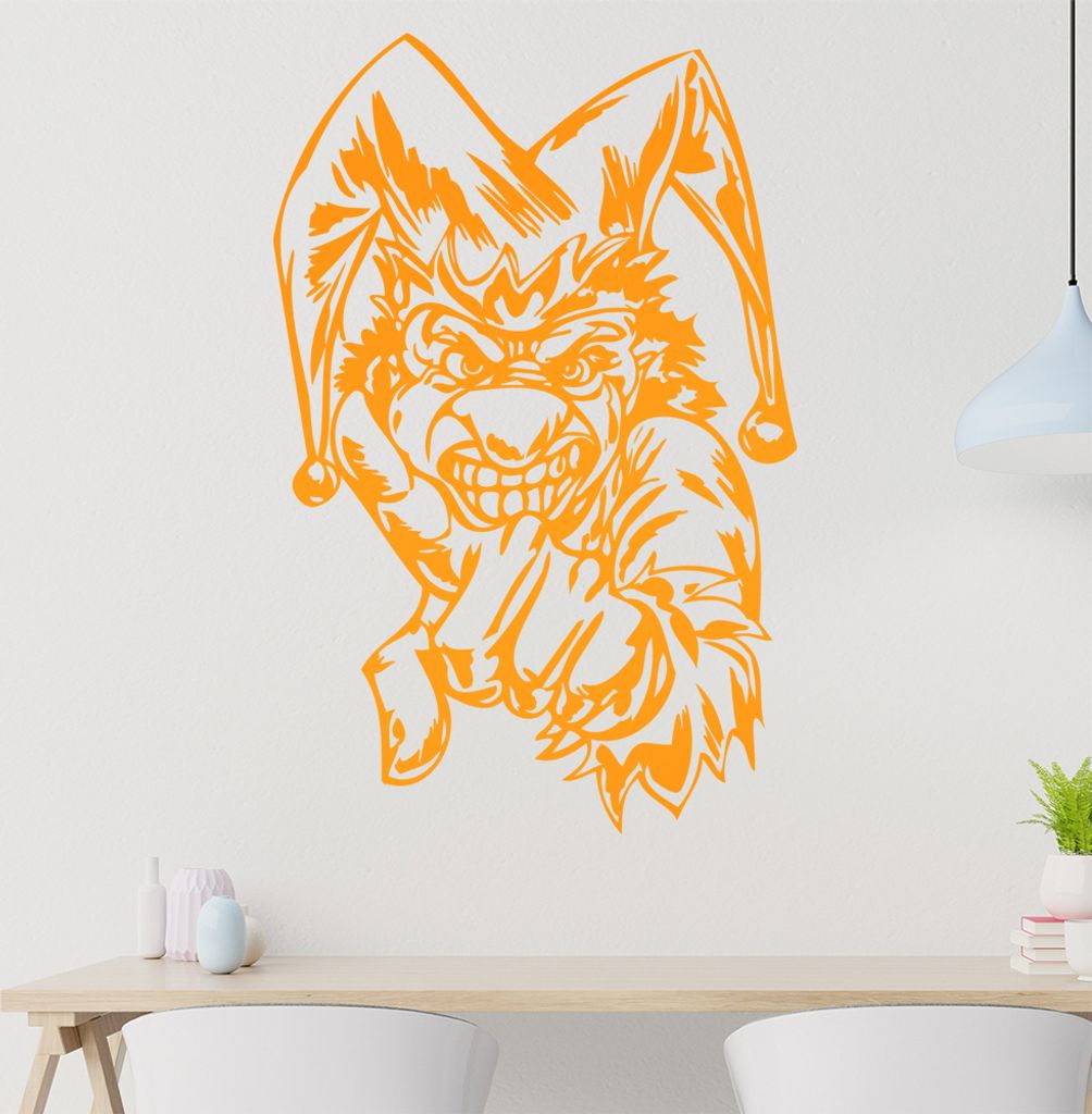 Harlekin Wandtattoo in 6 Größen - Wandaufkleber Wall Sticker - Dekoration, Küche, Wohnzimmer, Schlafzimmer, Badezimmer