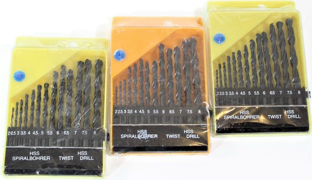 3 x HSS Spiralbohrer Set 13-tlg. 2-8 mm Bohr...