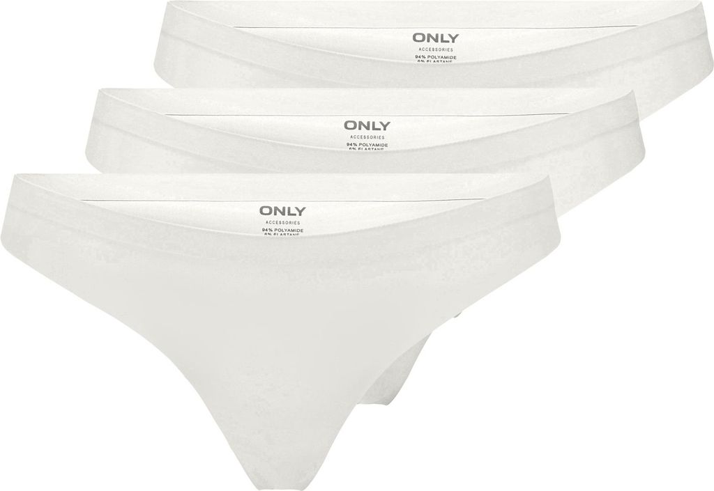 ONLY String Slips Nahtlos 3-er Pack Taillen Tangas Unterhöschen ONLTRACY Größe: XS