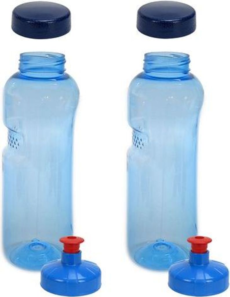 2x Kavodrink Tritan 0,75 L Wasserflasche (BPA frei) + 2x Trinkdeckel Push-Pull mit Trinknippel Flasche Sport