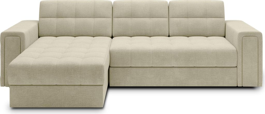 Krudox BLEN Ecksofa mit Schlaffunktion Bettkasten und Stauraum 260x82x150 cm Liegefläche 212x124 cm Universelle Seitenauswahl Stoff Monolith 04