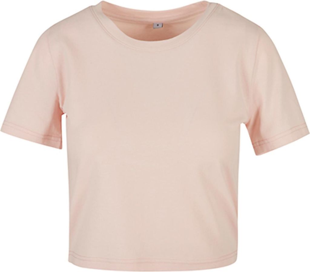 Build Your Brand BY042 | Damen Cropped Tee / Single Jersey / Kurz geschnitten - Farbe: Pink - Größe: XL