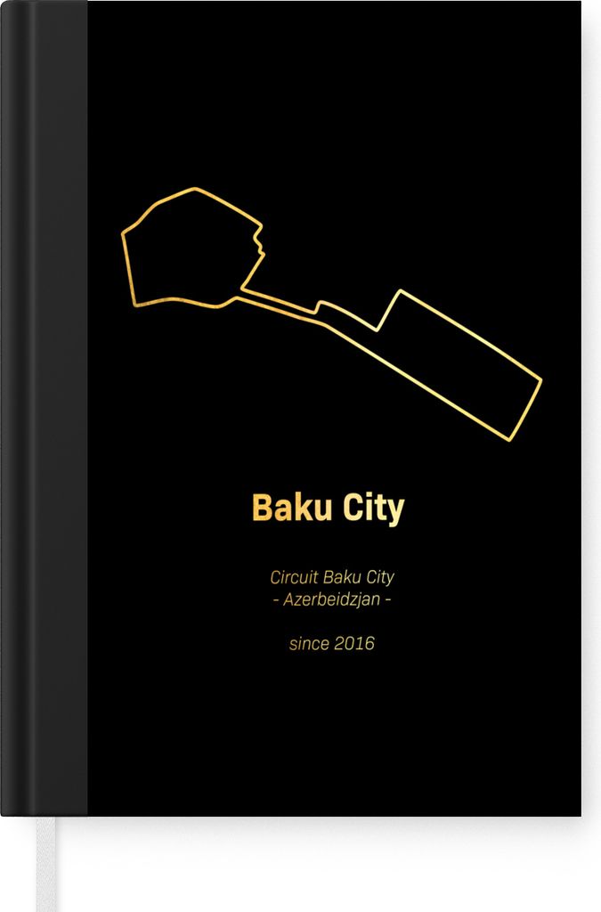 MuchoWow Notizbuch Tagebuch Haushaltsbuch Notebook A5 Baku - Formel 1 - Rennstrecke - Notizblock - Notizheft - Notebook - Schreibblock - Papier