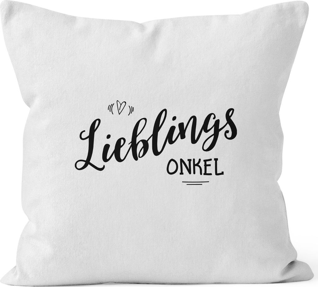 Kissenbezug Lieblingsonkel Geschenk Familie Onkel Kissen-Hülle Deko-Kissen 40x40 Baumwolle MoonWorks weiß 40cm x 40cm