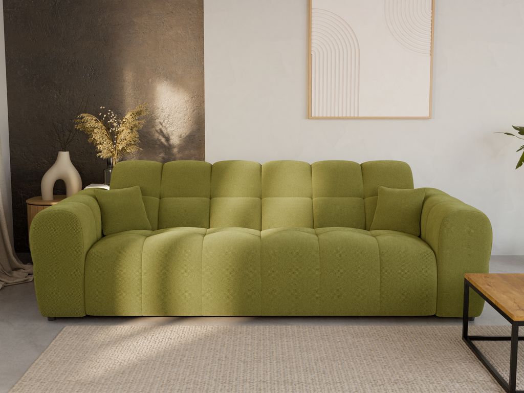 LetSit Sofa Andrea 3 Curio 3-Sitzer Sofa Couch Zierpolsterung Freistehendes Lounge Sofa Bequem zum Entspannen Für Wohnzimmer Wartezimmer Büro Grün