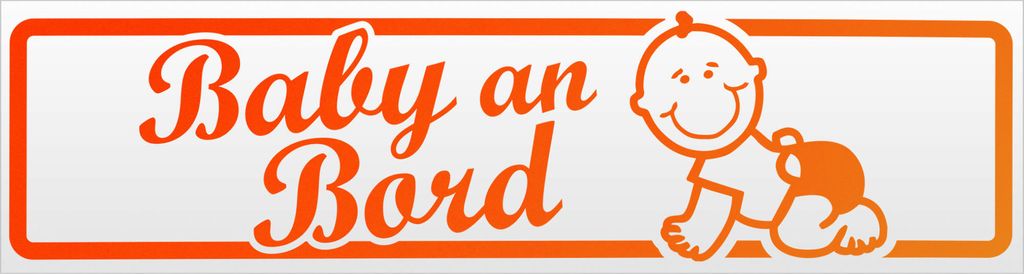 Kiwistar Baby an Bord mit Baby Magnetschild Schild magnetisch - 60cm Neonorange - Magnetfolie für Auto PKW Kfz