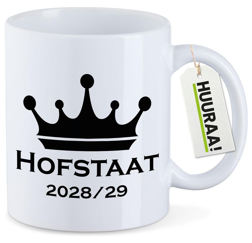 Huuraa Kaffeetasse Hofstaat 2028/29 Krone Schützenfest 330ml Weiß Keramik Kaffeebecher Geschenkidee