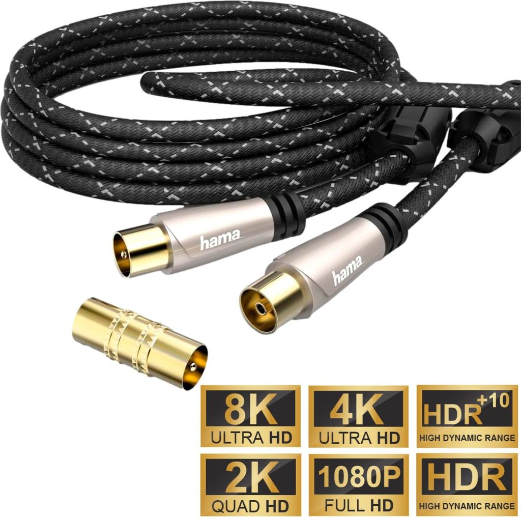 Hama 10m Antennen-Kabel 120db Koaxial-Kabel Koax-Kabel 8K Produktbild 