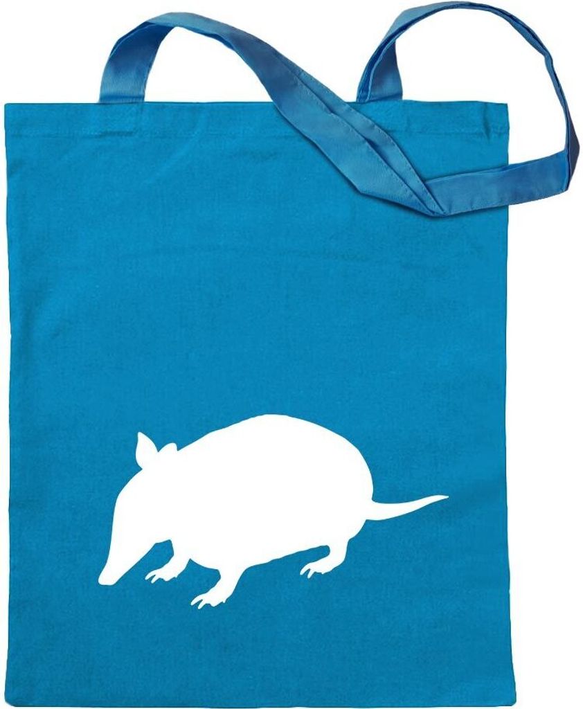 Kiwistar - Baumwolltasche - hellblau - Gürteltiere - Dasypoda - Tragetasche Stoffbeutel Umhängetasche Langer Henkel