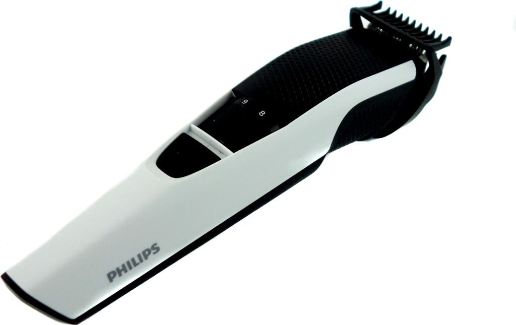 A Philips beard trimmer is shown against a white background.
