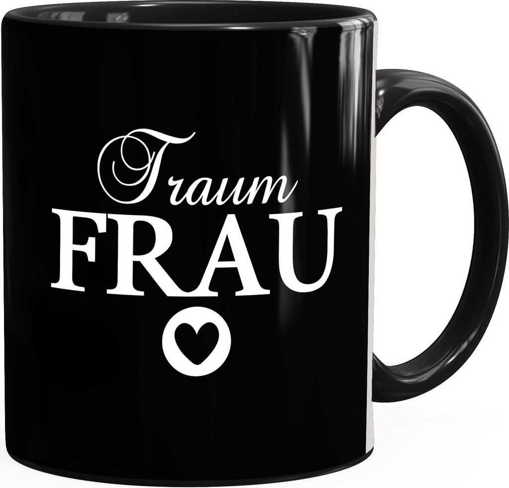 Kaffee-Tasse Traumfrau / Traumman Geschenk Liebe Valentinstag Weihnachten Moonworks Traumfrau schwarz unisize