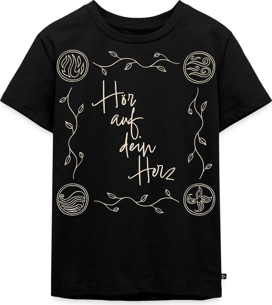 Spreadshirt Ein Mädchen Namens Willow Hör Auf Dein Herz Kinder Premium T-Shirt, 122/128 (6 Jahre), Schwarz