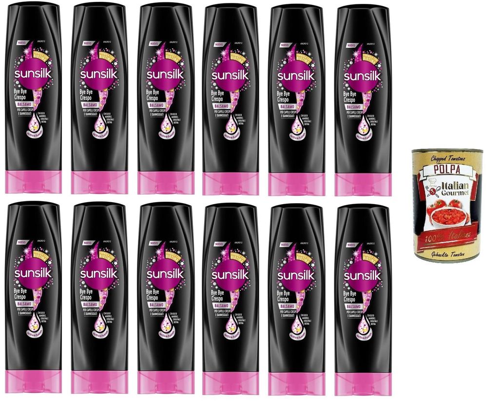 Sunsilk Balsamo bye bye crespo Bye bye Frizz Conditioner 12x200 ml+ Italian Gourmet polpa 400g