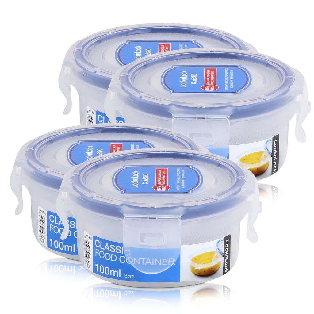 LocknLock Classic HPL931 Frischhaltedose 100ml - Luft und Wasserdicht (4er Pack)