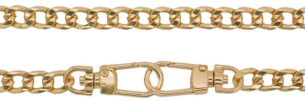 Taschenkette 100 cm lang mit Karabinerhaken gold