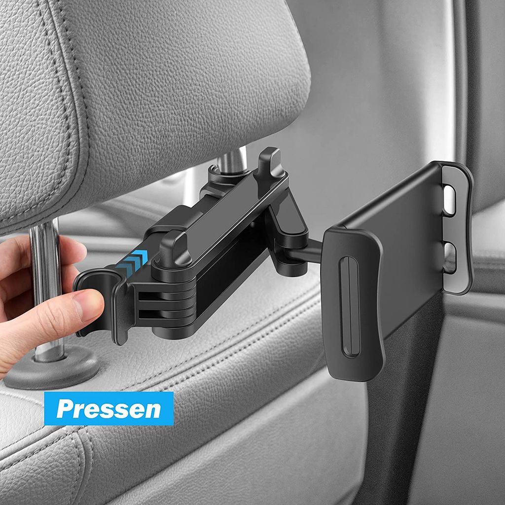 Autohalterung mit 360 Grad Drehung für 7-10,5 Zoll Tablet und die Breite von 1,6-3,5 Zoll Handy Konesky Auto-Kopfstützenhalterung für Tablet 
