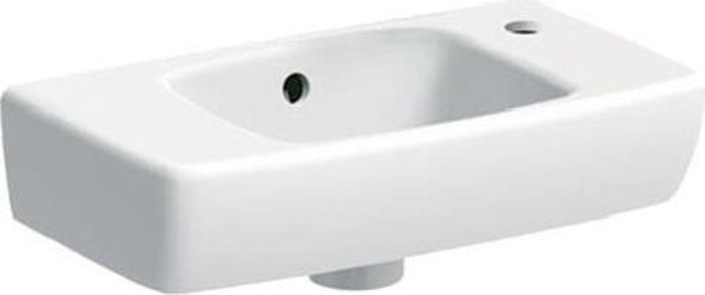 Geberit Selnova - Handwaschbecken 450x250 mm, mit 1 Hahnloch rechts, mit Überlauf, Weiß 500.318.01.5