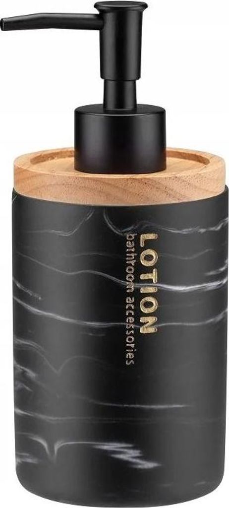 Seifenspender - Flüssigseifenspender - Nachfüllbar - Für Bad und Küche - Schwarzer Marmor