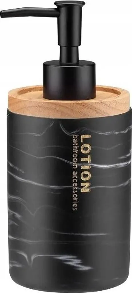 Distributeur savon liquide rechargeable marbre noir design chic 350ml