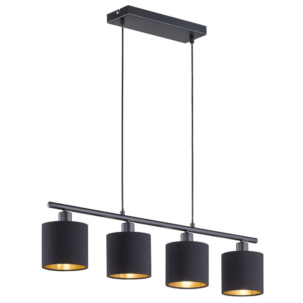 Lampadario TOMMY nero e oro 4xE14x28W in metallo, Immagine del prodotto 