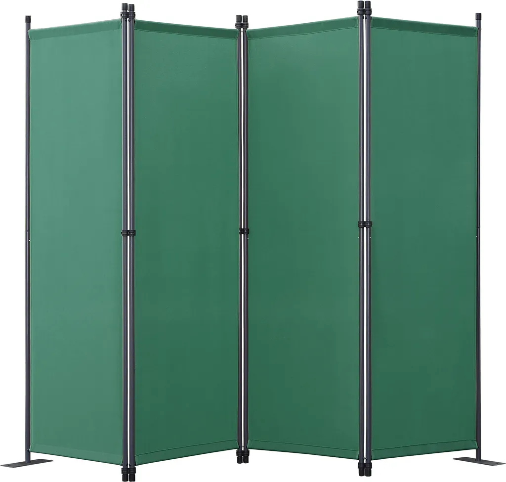 Séparateur de Terrasse Pliable 4 Pans Vert pour Intimité et Mur de Jardin