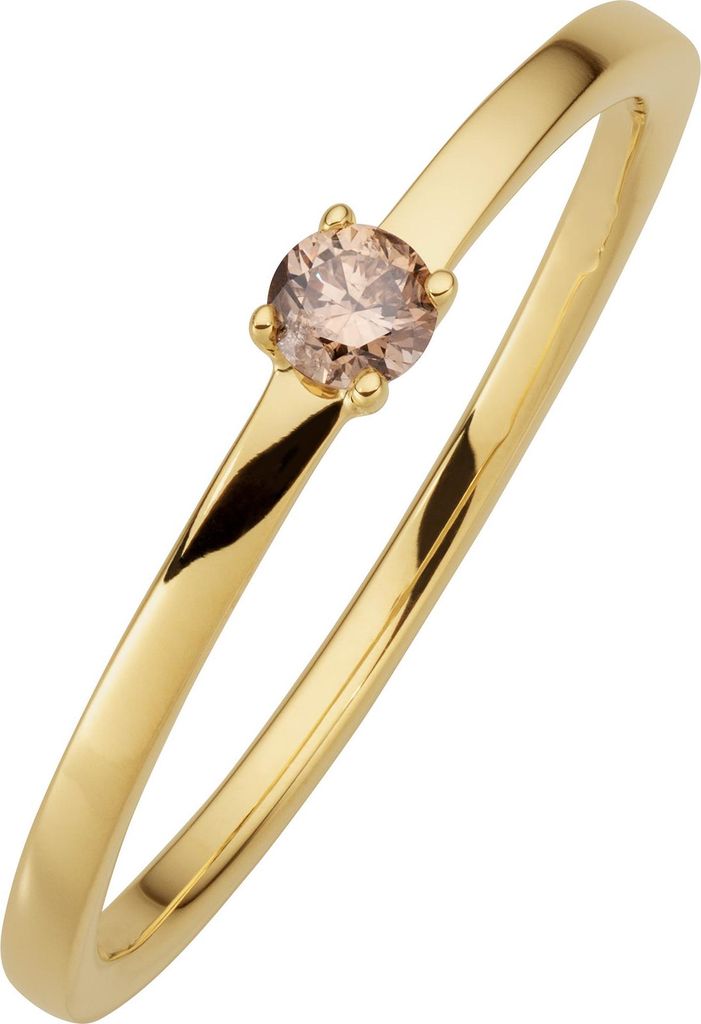 Orolino Ring 585/- Gold gelb 054 (17,2) Brillant braun 067370205-1