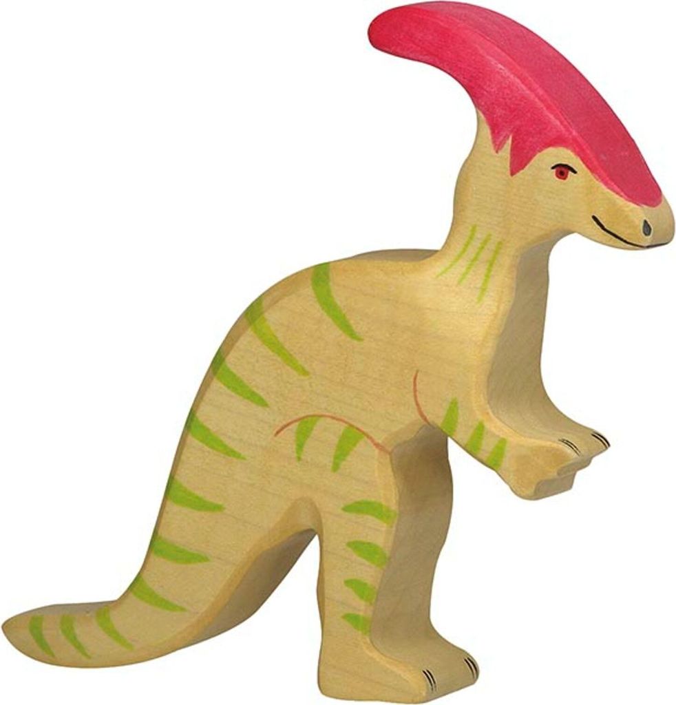 Holztiger 80340 Parasaurolophus, grün/rot