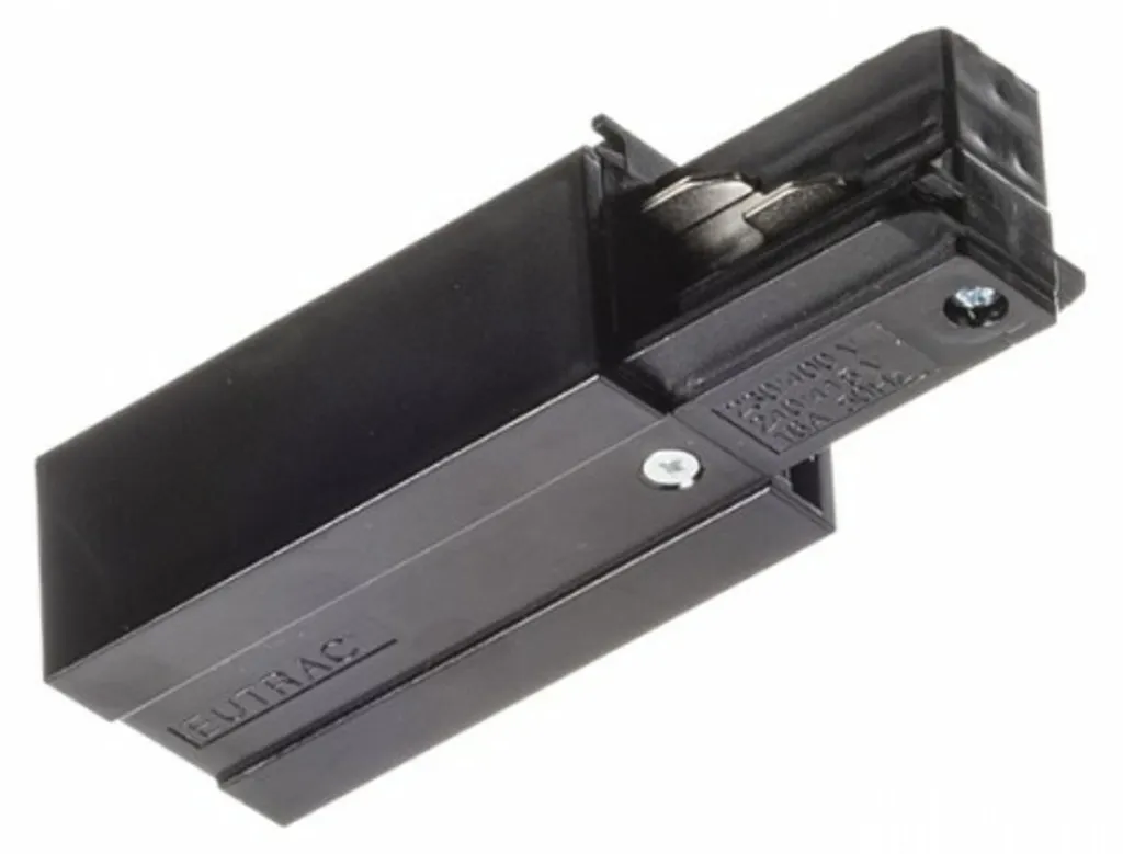 Connecteur alimentation gauche EUTRAC noir R11315 pour rail 230V fixe