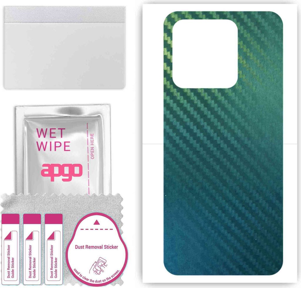 apgo Rückseite Schutzfolie, Skin, kompatibel mit Xiaomi Redmi 10A, Hinten Displayschutzfolie aus Vinylfolie, kratzfest, einfache Montage - Kohlens...