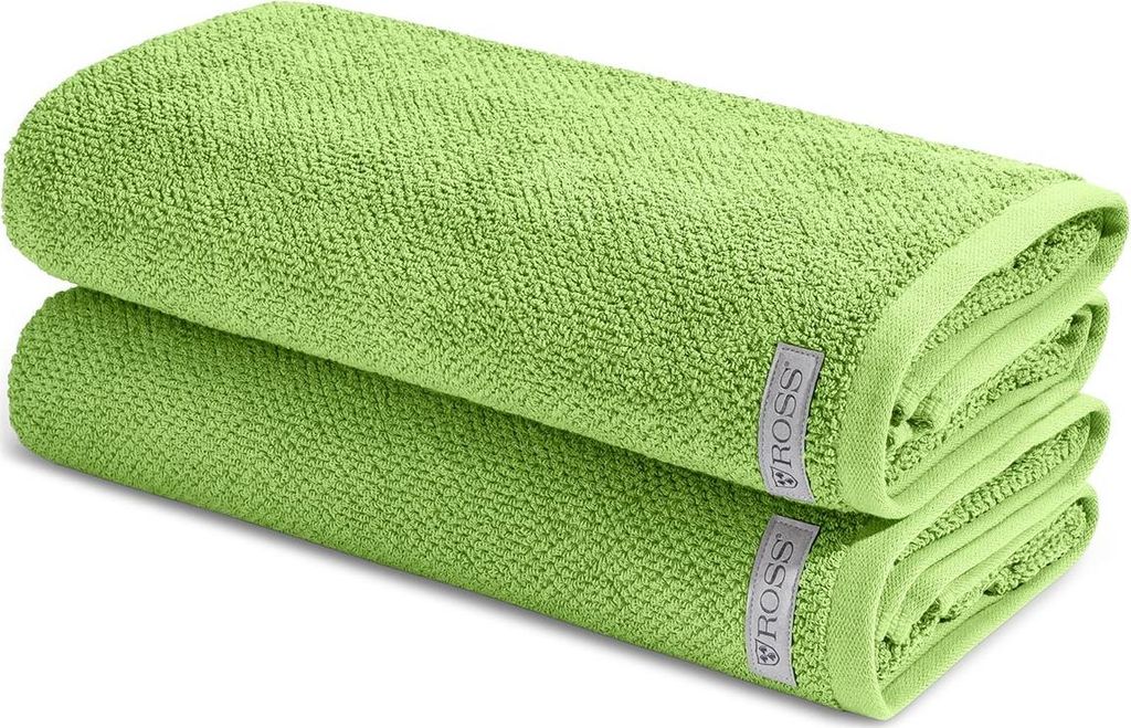 Ross Selection 2 X Duschtuch im Set Frottee aus Bio Baumwolle 540 g/m², Weich saugstark und schnell trocknend, Gewebte Bordüre in vielen Farben