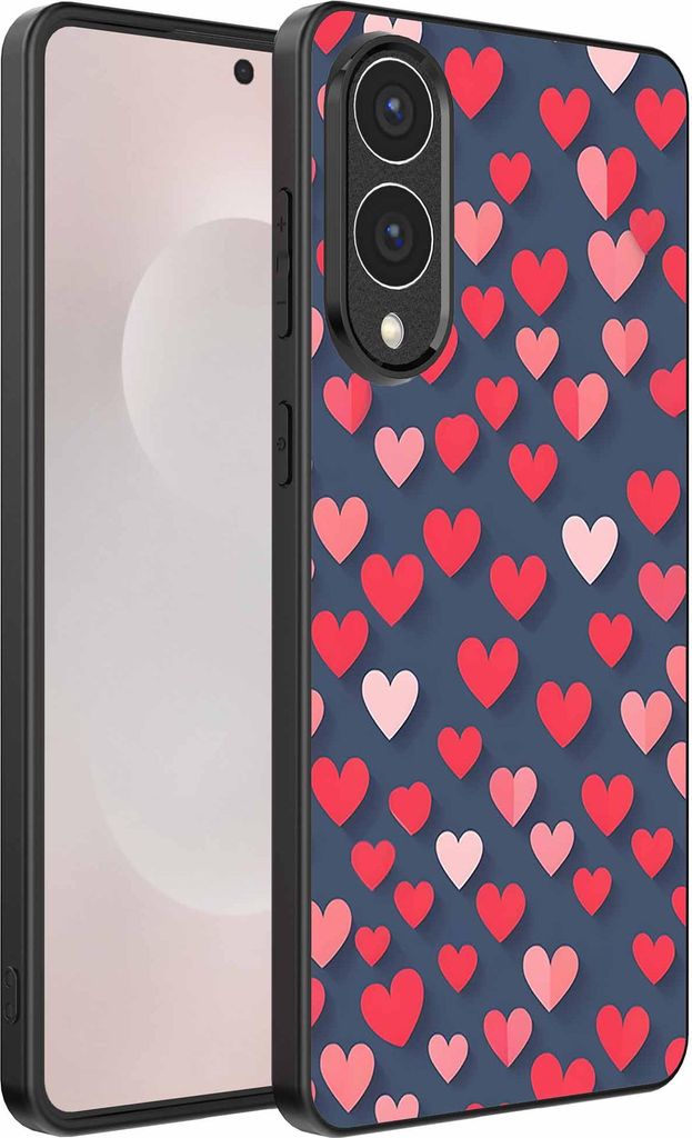 Geeignet für Samsung Galaxy S25 Edge Telefon Fall mit rosa und roten Herzen drucken - TPU Backcover Fall mit rosa und roten Herzen Design - Smartp...