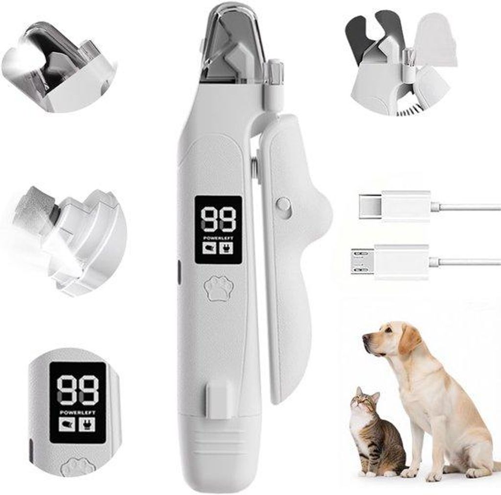Tierhaar-Schneider für Hunde - 2-in-1 LED-Tierhaar-Schneider - Sicher und unkompliziert für Hunde - Mit Licht - Stilles Design - Für Hunde geeig...