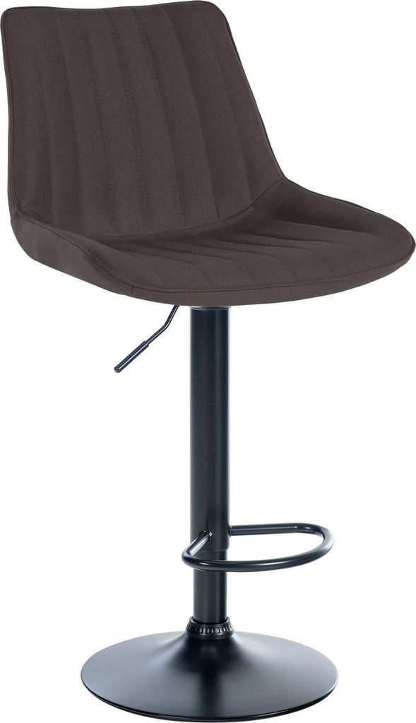 CLP Barhocker Toni Stoff drehbar und stufenlos höhenverstellbar Farbe taupe Gestell Farbe schwarz