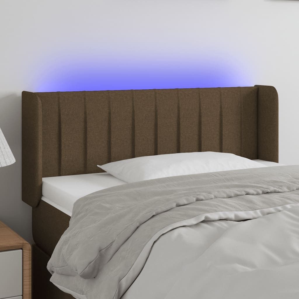 Maison Exclusive - LED Kopfteil Dunkelbraun 83x16x78/88 cm Stoff