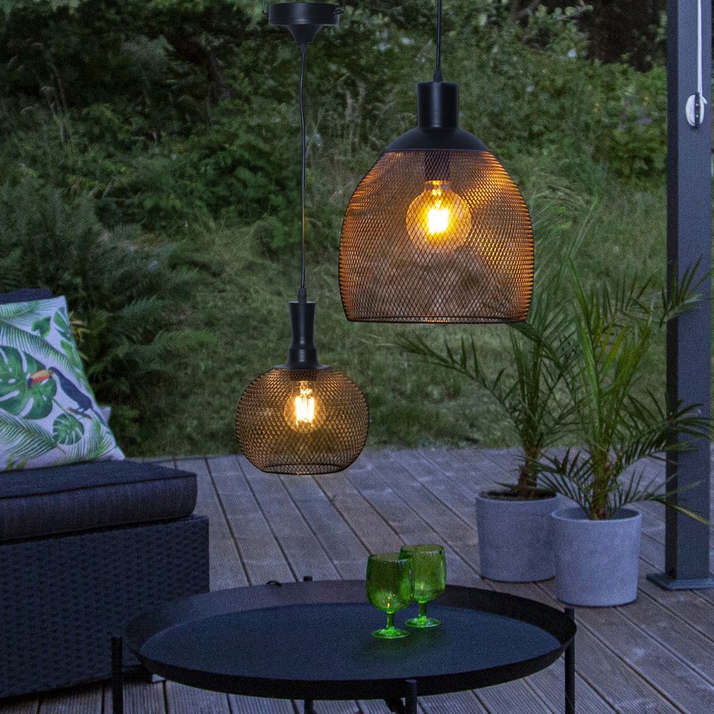 Garten Deko Solarleuchte Gartenleuchte Hängelampe 5x LED Solar Hängeleuchte 