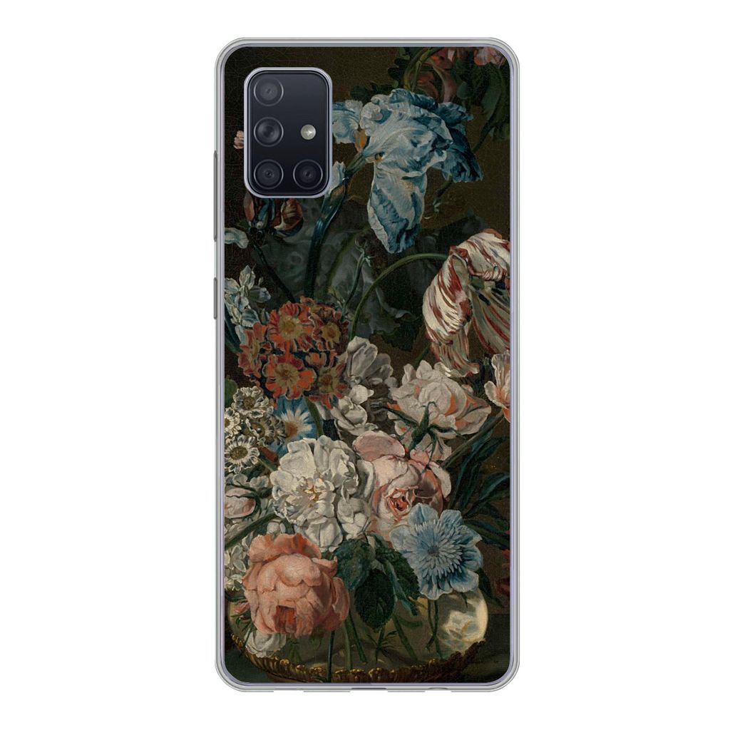 MuchoWow Handyhülle Schutzhülle Hülle für Samsung Galaxy A71 Stilleben mit Blumen - Gemälde von Cornelia van der Mijn Silikon Softcase Handy...